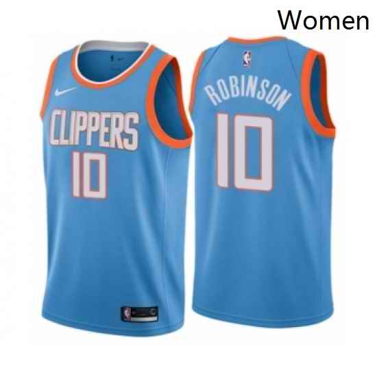 Womens Nike Los Angeles Clippers 10 Jerome Robinson Swingman Blue NBA Jersey City Edition